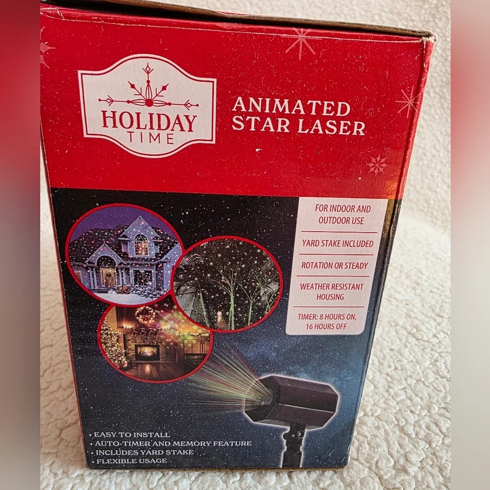 New Animated Star Laser Christmas Red Green Stars- Light Show Projector Timer